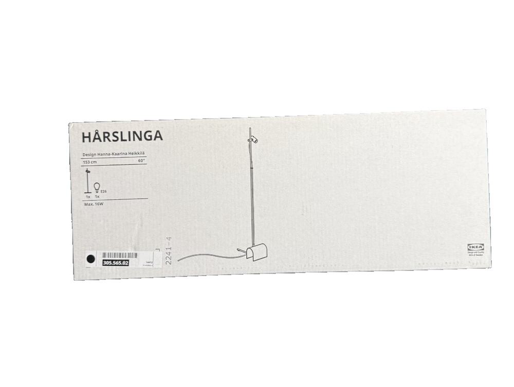 IKEA HARSLINGA 60" Floor Lamp Black With Bulb E26 – NEW